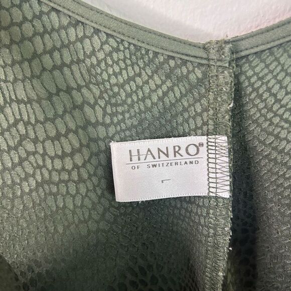 Hanro of Switzerland Green Animal Print Tank Top Size L Sleeveless Cami - Picture 3 of 8